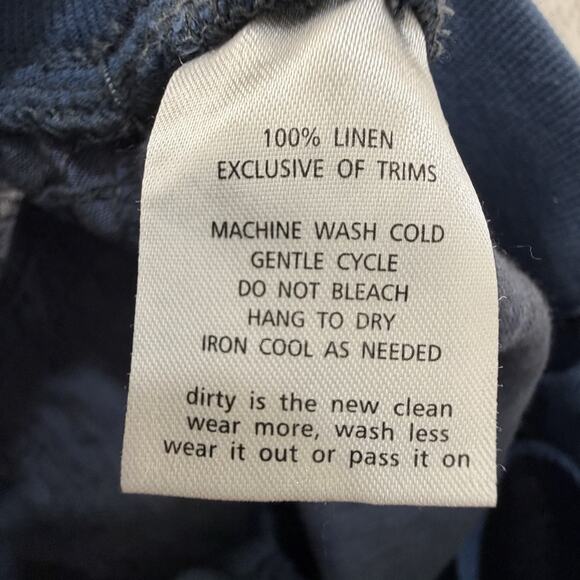 Toad & Co Lina Pant 100% Linen Ruched Jogger Pull On Blue Natural Fibers Pockets - Picture 11 of 15